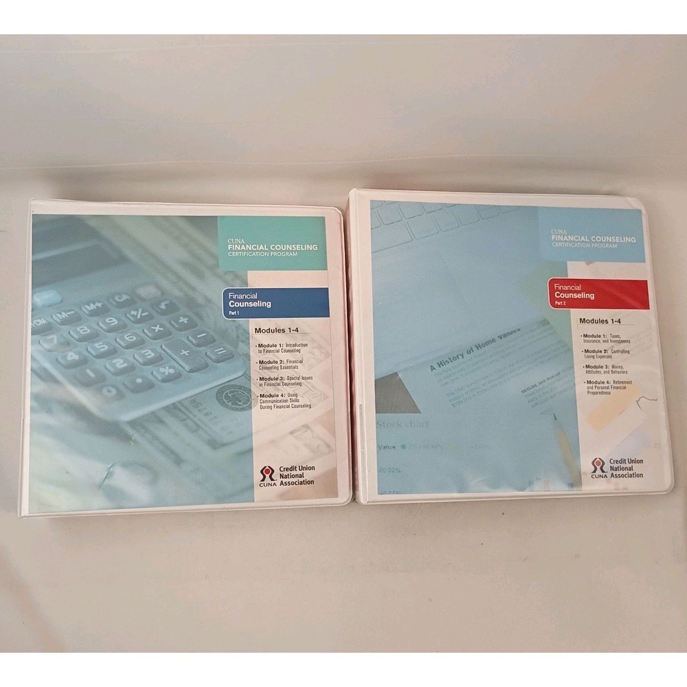 CUNA Financial Counseling Certification Program Parts 1 & 2 Binder - Very Good